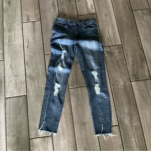 Dollhouse Distressed Dark Blue Skinny Jeans